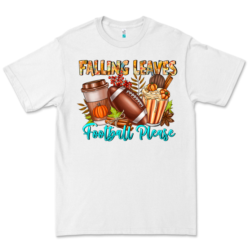 Falling Leaves Football Please Premium Tee by CowhideDigitalArt | Teevron