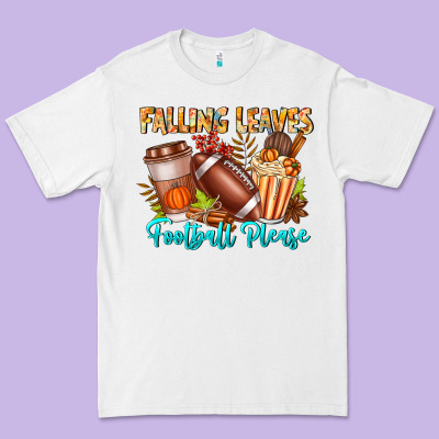 Falling Leaves Football Please Premium Tee Designed By Cowhidedigitalart