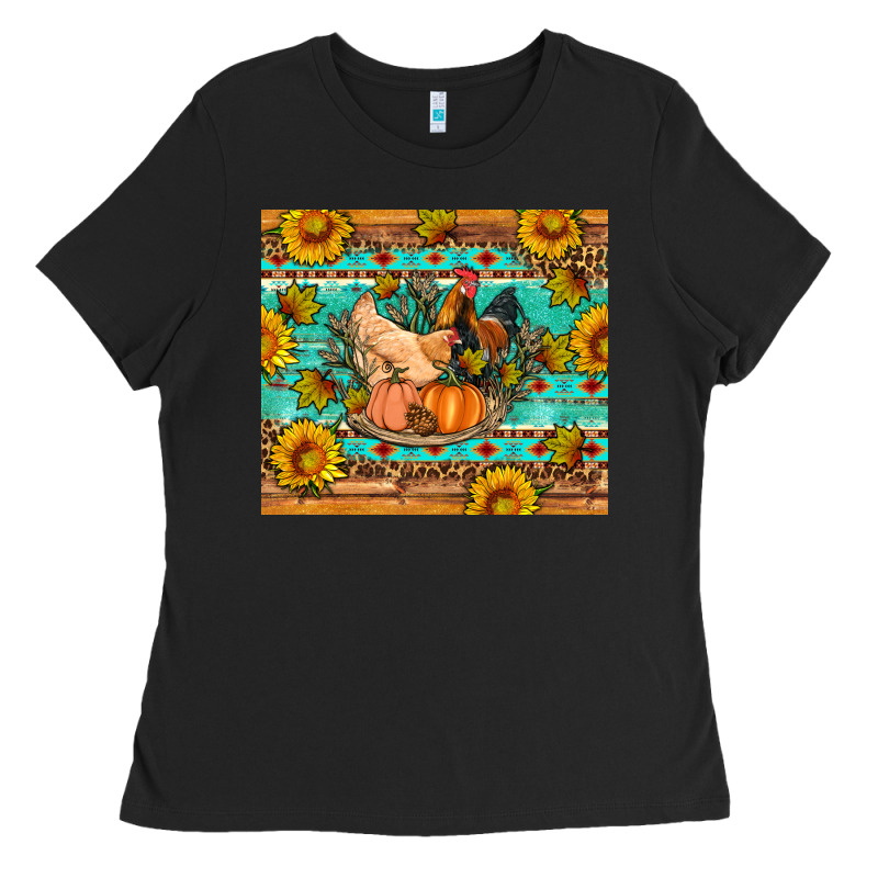 Fall Coop Animals Pumpkin Ladies Tee by Artiststas | Teevron