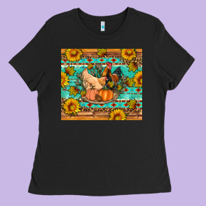 Fall Coop Animals Pumpkin Ladies Tee Designed By Artiststas