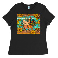Black Fall coop animals pumpkin Ladies Tee - Artiststas