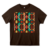 Chocolate Brown native american aztec seamless pattern Heavy Core Tee - BundleAndBundleShop