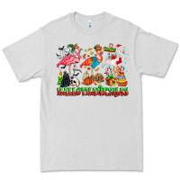 Dove Grey happy hallothanksmas flamingo Premium Tee - CowhideDigitalArt