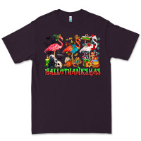 Plum happy hallothanksmas flamingo Premium Tee - CowhideDigitalArt
