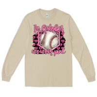 Mushroom in october we wear pink baseball Long Sleeve Tee - BarkalooDesign