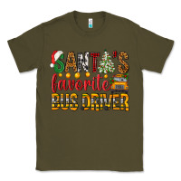 Army Green Santa's Favorite Bus Driver Classic Tee - BundleAndBundleShop