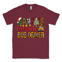 Burgundy Santa's Favorite Bus Driver Classic Tee - BundleAndBundleShop