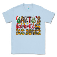 Dusty Blue Santa's Favorite Bus Driver Classic Tee - BundleAndBundleShop