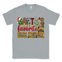 Heather Grey Santa's Favorite Bus Driver Classic Tee - BundleAndBundleShop