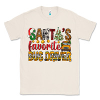Natural Santa's Favorite Bus Driver Classic Tee - BundleAndBundleShop
