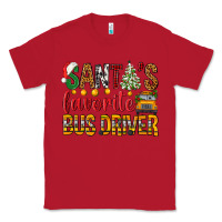 Red Santa's Favorite Bus Driver Classic Tee - BundleAndBundleShop