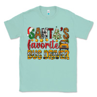 Seafoam Santa's Favorite Bus Driver Classic Tee - BundleAndBundleShop