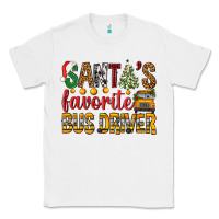 White Santa's Favorite Bus Driver Classic Tee - BundleAndBundleShop