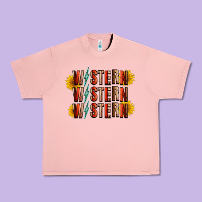 Western Sunflower Urban Heavy Tee Designed By Racoondesign