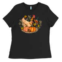 Black fall coop animals pumpkin Ladies Tee - Artiststas