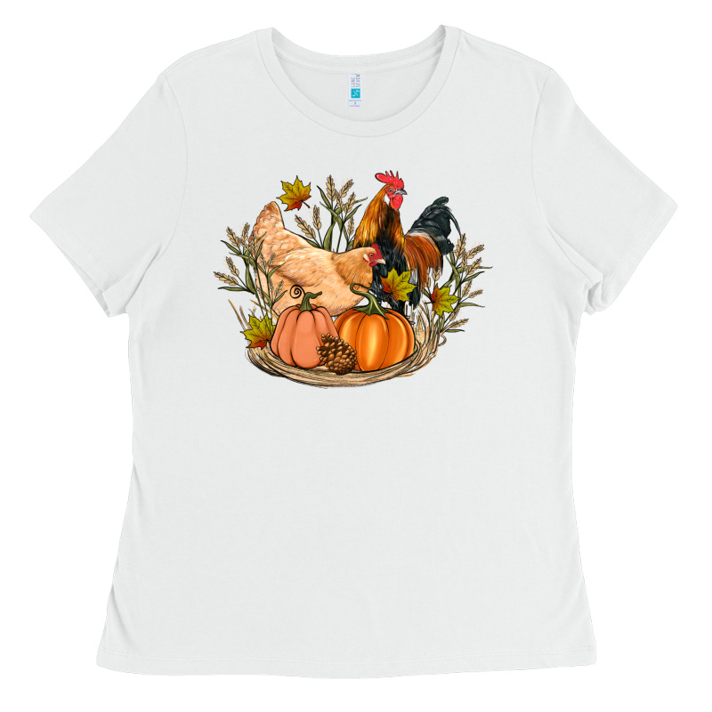 Fall Coop Animals Pumpkin Ladies Tee by Artiststas | Teevron