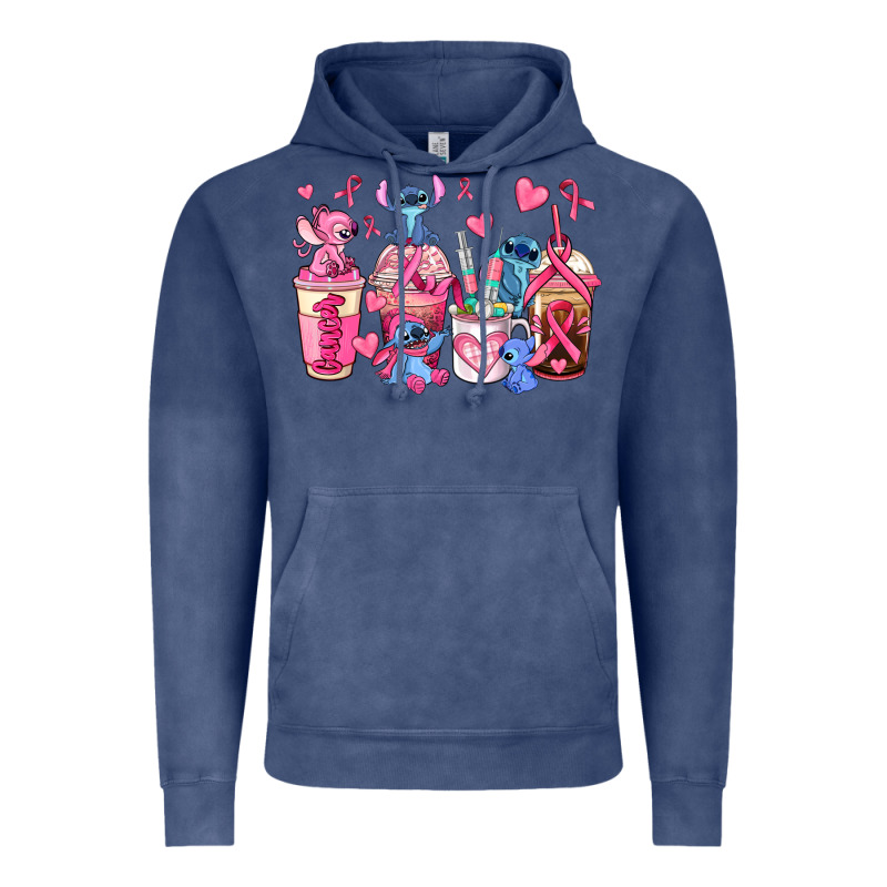 Breast Cancer Stitch Coffee Cups Vintage Hoodie by AdoDesignShop | Teevron