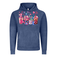 Vintage Denim breast cancer stitch coffee cups Vintage Hoodie - AdoDesignShop
