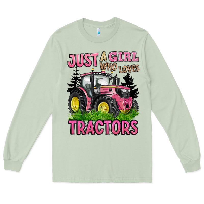 Just A Girl Who Loves Tractors Long Sleeve Tee by BarkalooDesign | Teevron