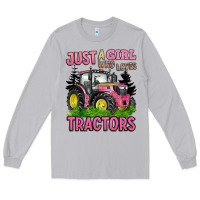 Moon Dust just a girl who loves tractors Long Sleeve Tee - BarkalooDesign
