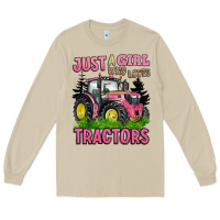 Mushroom just a girl who loves tractors Long Sleeve Tee - BarkalooDesign