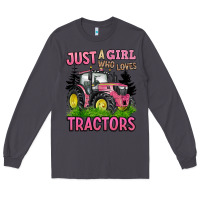 Smoke just a girl who loves tractors Long Sleeve Tee - BarkalooDesign