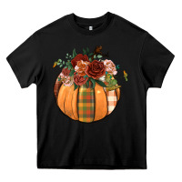 Black floral pumpkin Heavy Core Tee - BundleAndBundleShop