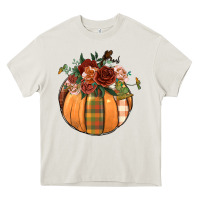 Cream floral pumpkin Heavy Core Tee - BundleAndBundleShop