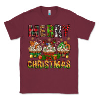 Burgundy merry christmas with cupcake bbs Classic Tee - BundleAndBundleShop