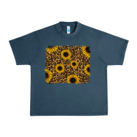 Midnight Navy leopard sunflowers background Urban Heavy Tee - RanaPortraitStore