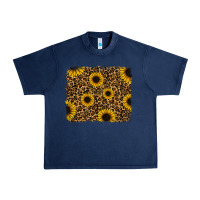 Navy leopard sunflowers background Urban Heavy Tee - RanaPortraitStore