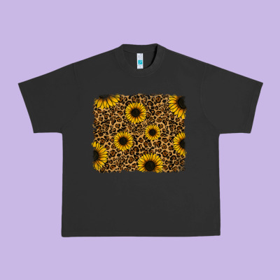 Leopard Sunflowers Background Urban Heavy Tee Designed By Ranaportraitstore