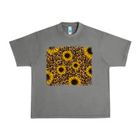 Tornado leopard sunflowers background Urban Heavy Tee - RanaPortraitStore