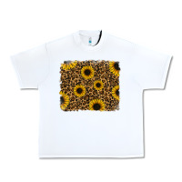 White leopard sunflowers background Urban Heavy Tee - RanaPortraitStore