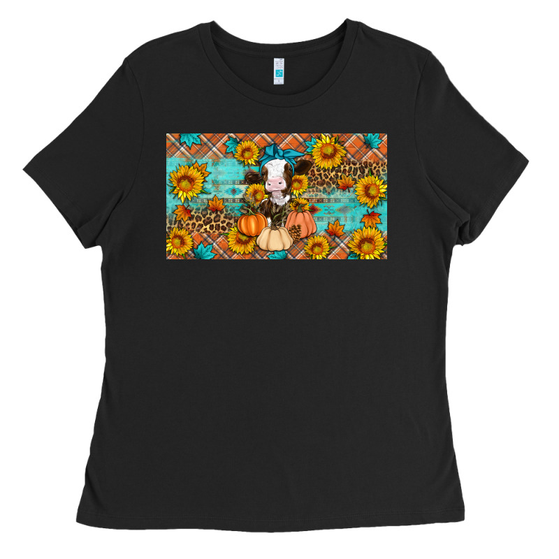 Fall Cow Ladies Tee by Artiststas | Teevron