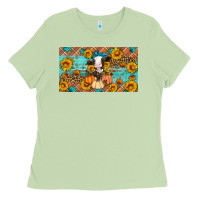 Matcha Fall cow Ladies Tee - Artiststas