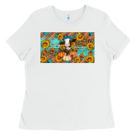 White Fall cow Ladies Tee - Artiststas