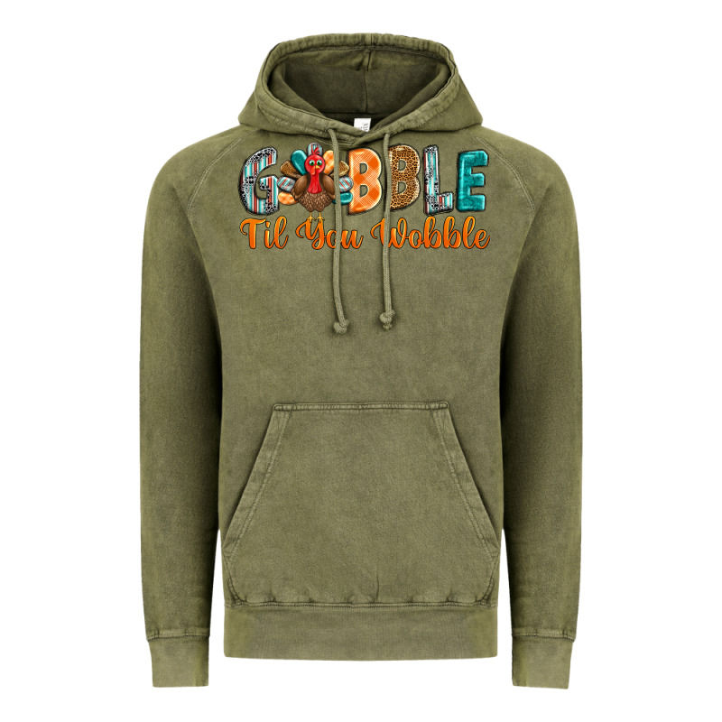 Gobble Till You Wobble Vintage Hoodie by BarkalooDesign | Teevron