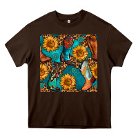 Chocolate Brown western cowboy boot seamless pattern Heavy Core Tee - BundleAndBundleShop