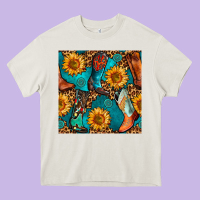 Western Cowboy Boot Seamless Pattern Heavy Core Tee Designed By Bundleandbundleshop