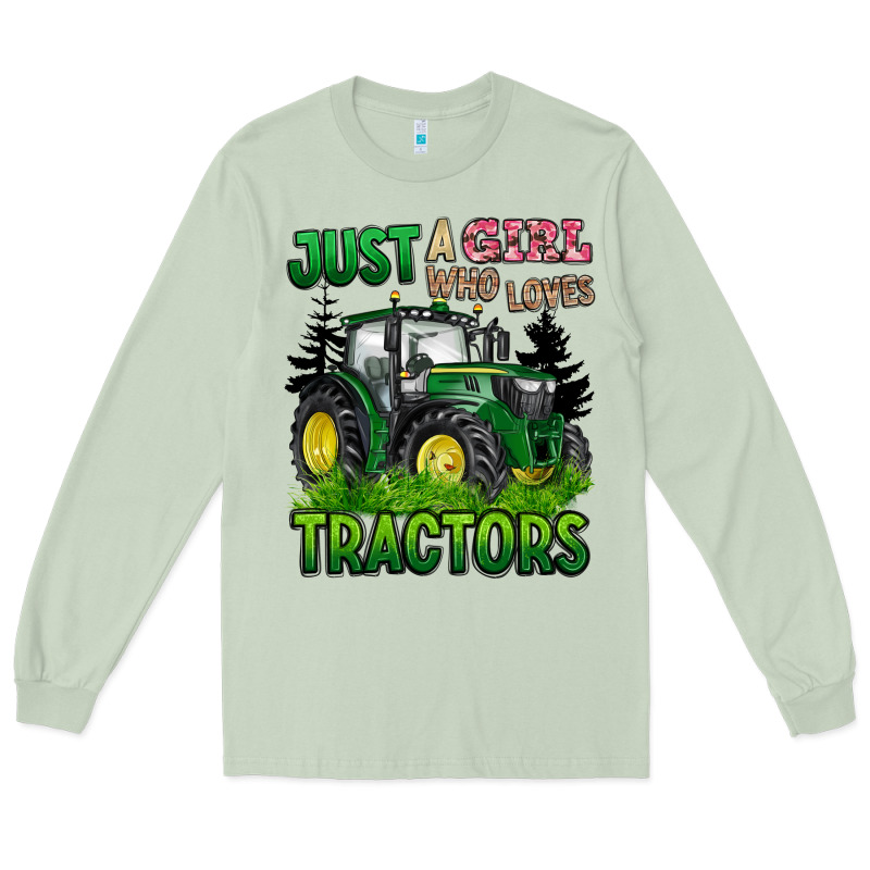 Just A Girl Who Loves Tractors Long Sleeve Tee by BarkalooDesign | Teevron