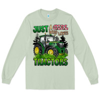 Matcha just a girl who loves tractors Long Sleeve Tee - BarkalooDesign