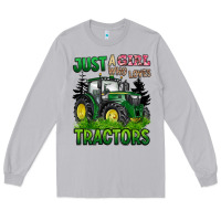 Moon Dust just a girl who loves tractors Long Sleeve Tee - BarkalooDesign