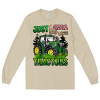 Mushroom just a girl who loves tractors Long Sleeve Tee - BarkalooDesign
