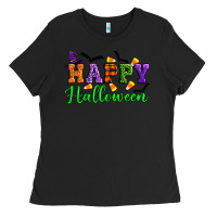 Black Happy halloween Ladies Tee - Artiststas