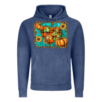 Vintage Denim fall pumpkins and sunflowers heart Vintage Hoodie - BarkalooDesign