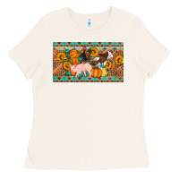 Bone Fall farm animals cow pig rooster Ladies Tee - Artiststas