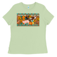 Matcha Fall farm animals cow pig rooster Ladies Tee - Artiststas