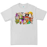Dove Grey Halloween Western Boo Coffee Cups Premium Tee - CowhideDigitalArt