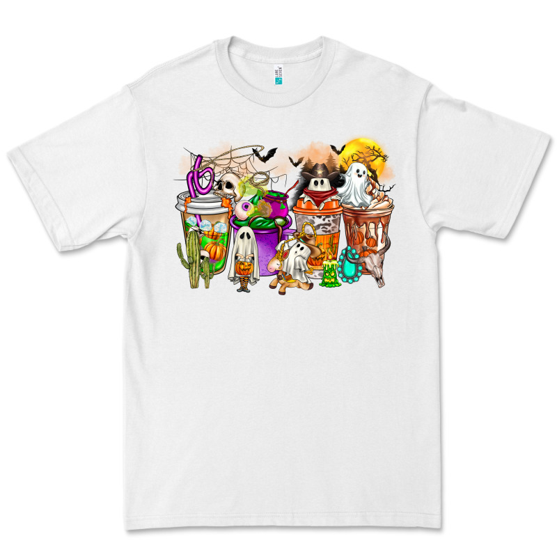 Halloween Western Boo Coffee Cups Premium Tee by CowhideDigitalArt | Teevron